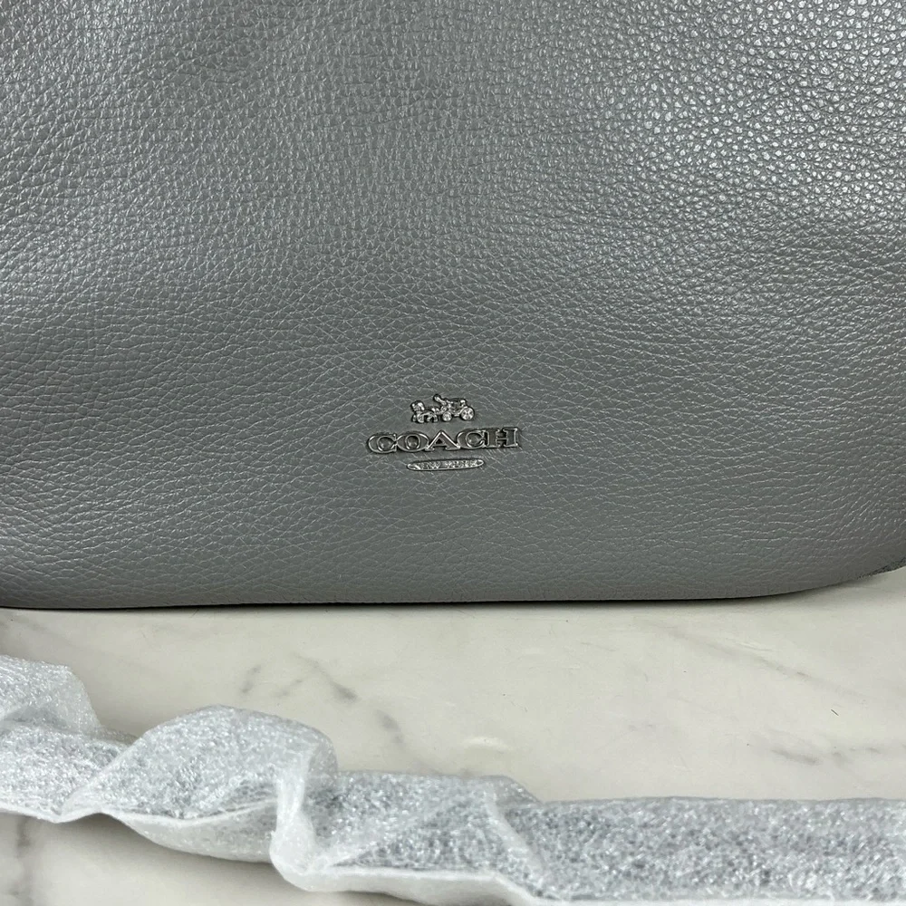 Coach Pennie Heather Gray Leather Hobo Hand Shoulder Bag Suede‎ NWT